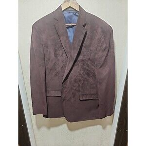 Chaps Ralph Lauren Blazer 48L Brown Faux Suede 2 Button Jacket Sportscoat